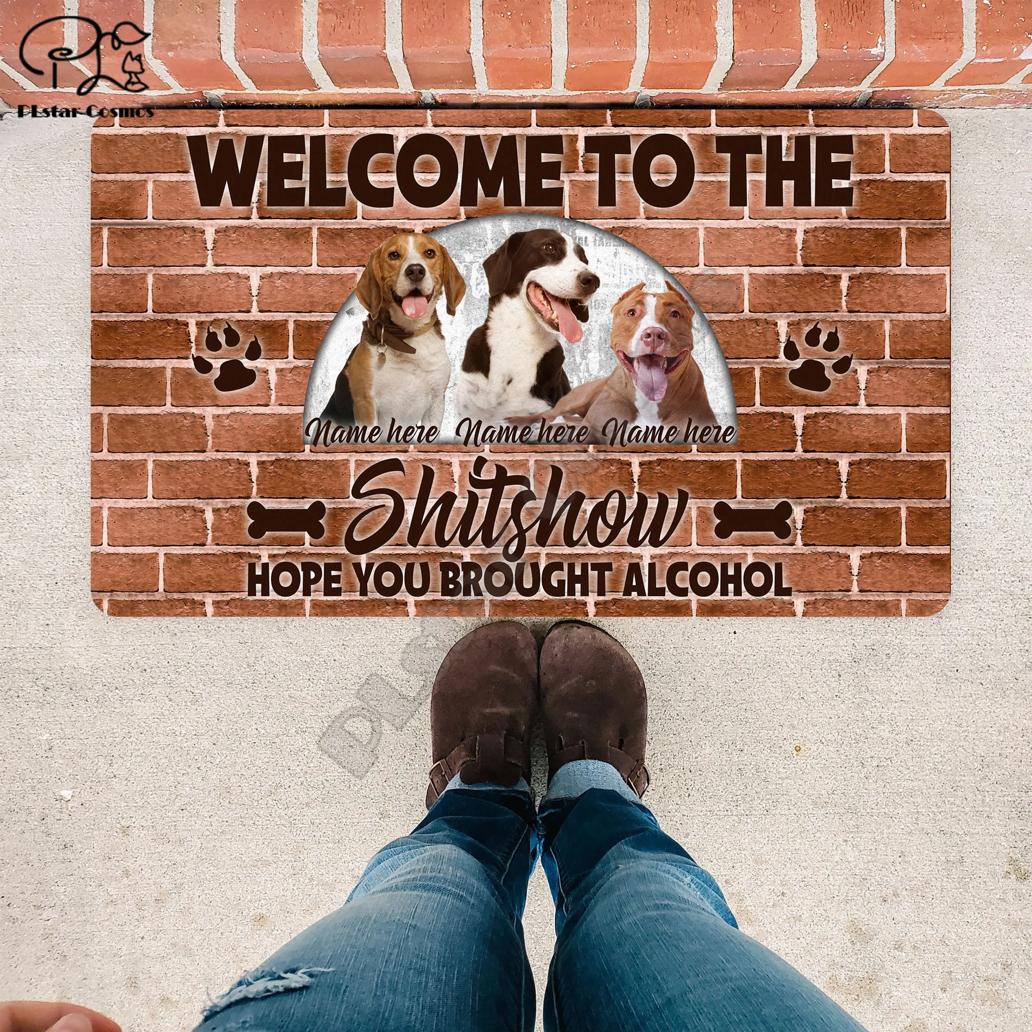 

Custom Dog Doormat Beware of Wigglebutts Dog Welcome Mat Gift for Dog Lover Dog 3D Printed Doormat Welcome Doormat