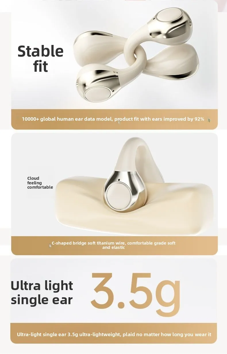 2025 New Cross-border Bluetooth Ear Clip Headphones with Long Battery Life, Open