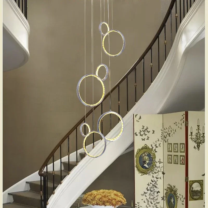 

Modern Pendant Lamp Chandeliers Led Rings Circle Ceiling Hanging Chandelier Living Dining Room Kitchen Indoor Lighting Fixtures