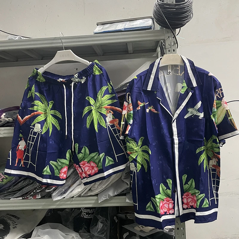 

Dark Blue Casablanca Shirt Men Women High Quality Hawaii Shirts Tee Gym y2k