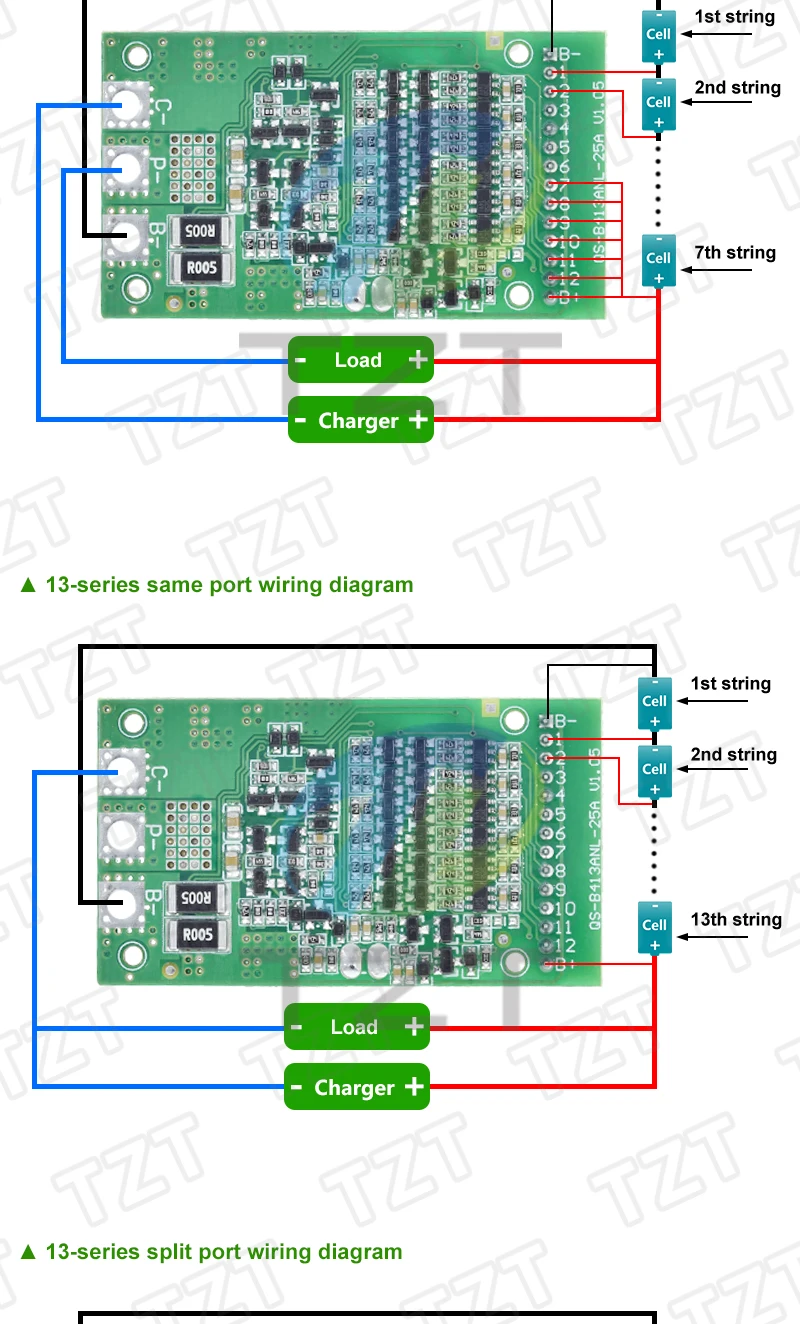 BMS 6S 7S 8S 9S 10S 11S 12S 13S 3,2V 3,7V 25A Einstellbare BMS Lithium Li-Ion 18650 Batterie Schutz System Board Modul – Detail 4