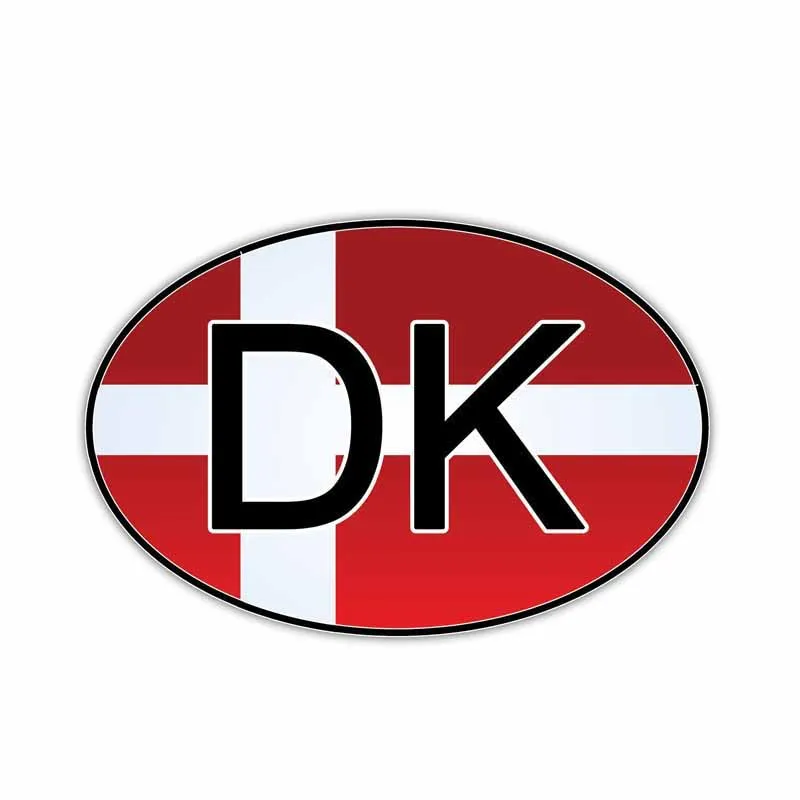Jpct Danish National Code National Flag decal is used for Waterproof PVC sticker of automobile, window and trunk 15.5cm*10.2cm jpct personal creativity b belgium country code decal for rv helmet fuel tank cover waterproof sunscreen sticker pvc 13cm 8cm