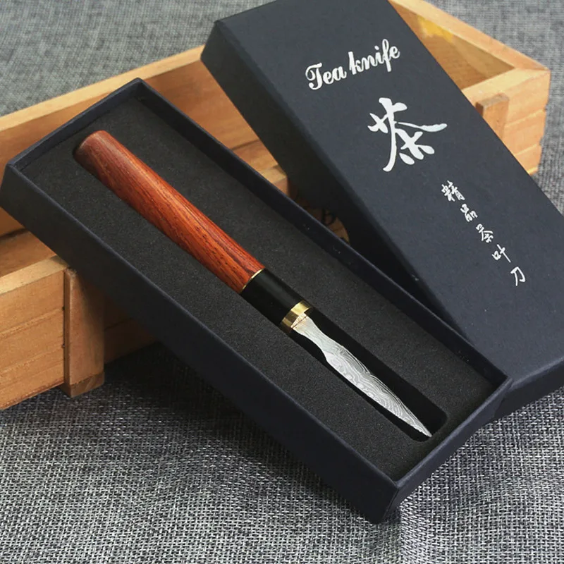 Professional Stainless Steel Tea Knife Needle Pick With Wood Handle Puer Tea Tools Cone Needle Breaking Prying Brick Tool