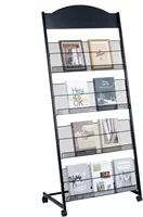 Floor-Standing Magazine Rack 4-tier Newspaper Holder Book Display Shelf brochure Display Stand for Exhibitions Shopping Malls 1