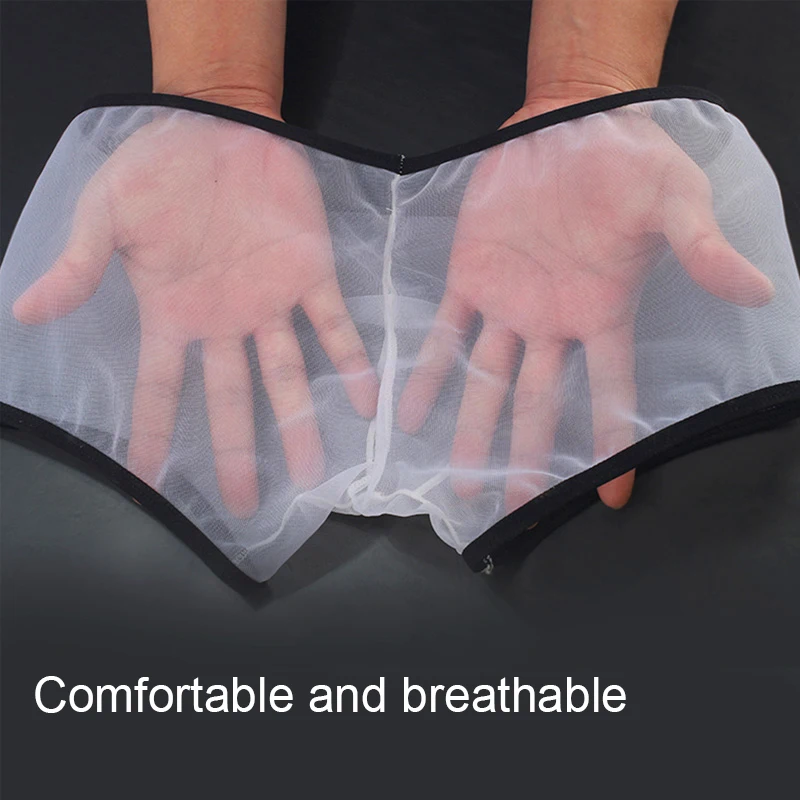 New Men See Through Ultra-Thin Boxer Shorts Mesh Transparent Panties Underpants Underwear Solid Colors Comfortable Comfy Shorts