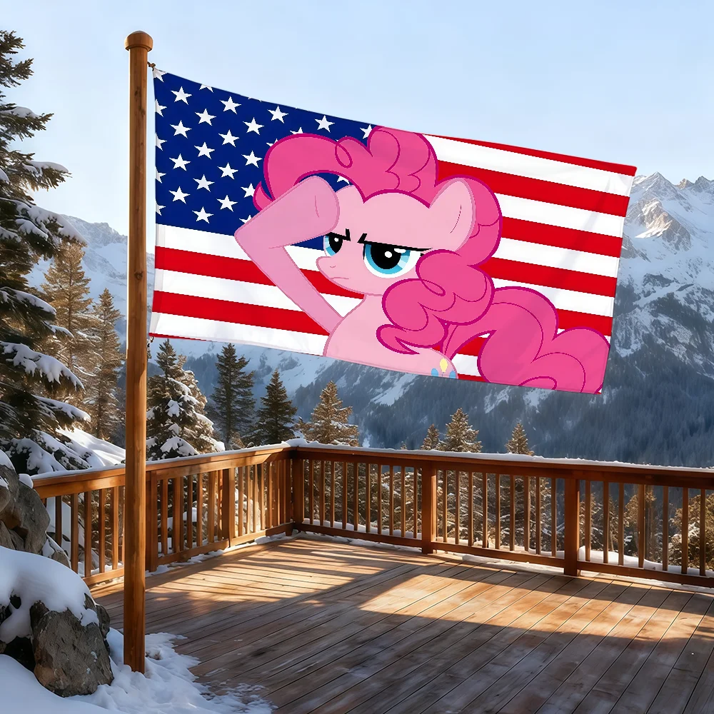 M-My L-Little P-Pony-ES Cartoon-Flagge für Zimmer, Wohnheim, Camping, Picknick, Kunststil, Garage, Bar, Wanddekoration, Banner – Detail 10
