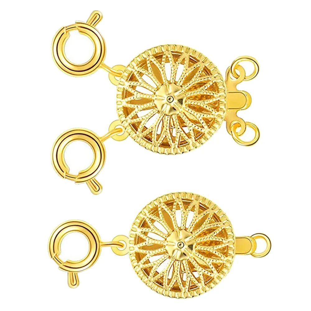 2 Stück Messing Halskette Layering Verschlüsse Separator Mehrere Stränge Schmuckverbinder Kettenverlängerung für DIY Armbandherstellung Zubehör