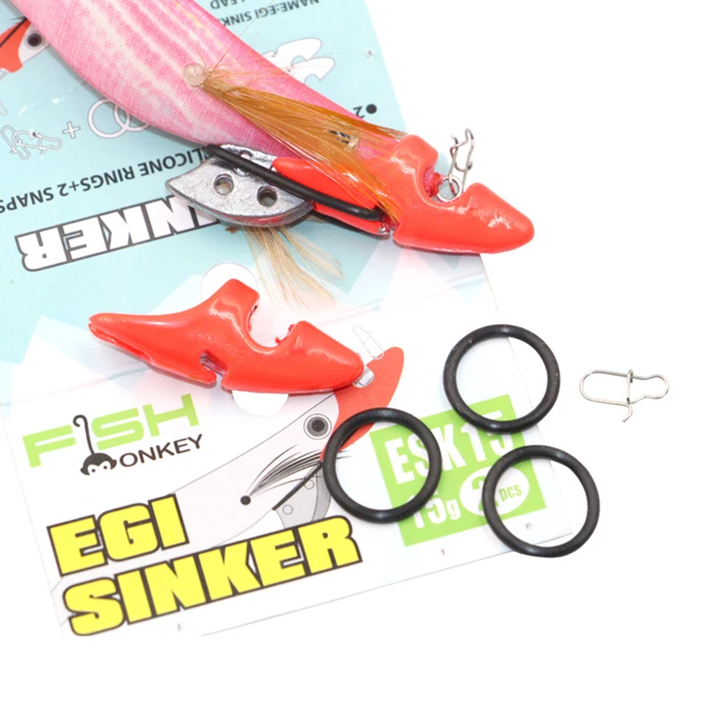 2Pcs 10/15/20/25g Shrimp Lure Sinker Squid Jig Tip Run Weight Chin Sinker for Wood Shrimp Prawn Lure Bait Fishing Tackle fishing lure,fishing sinker weights