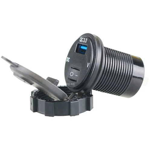 빠른 충전 3.0 USB 자동차 충전기 소켓 디지털 디스플레이 전압계 USB 충전기 소켓, 자동차 오토바이 atv에 대한 ON-OFF 스위치 3