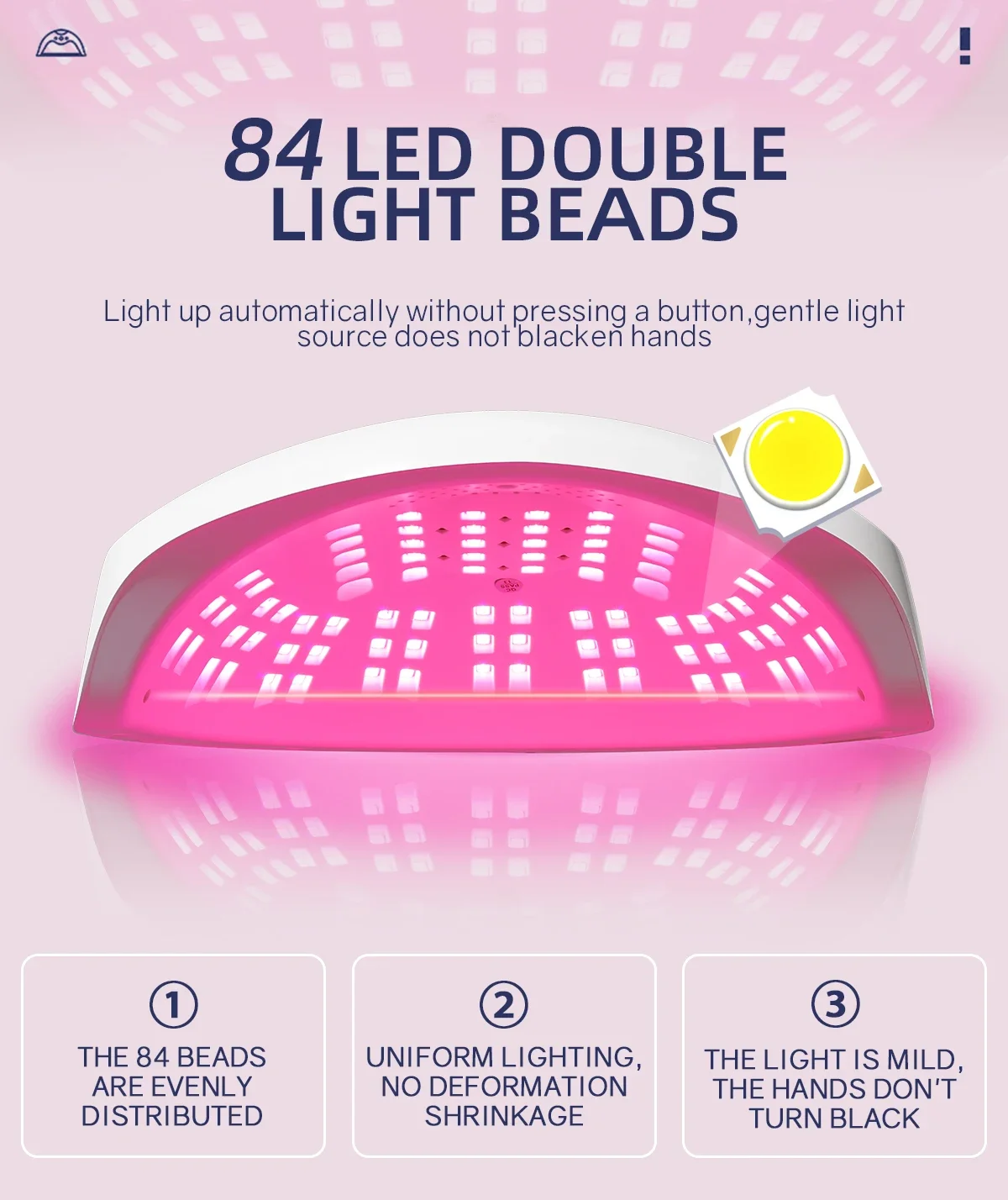 Description Picture 5 of item380W UV LED Lamp for Nail  84 LEDs Nail Dryer with Auto Sensor Quick-drying Manicure Lamp for Home Salon Nail Art Equipment