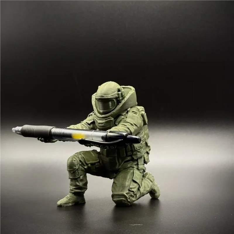 3D Printed Soldier Statue Pen Holder Desktop Organizer Creative Office Stationery Stand Cool Desk Decor Gift for Men Boys 6