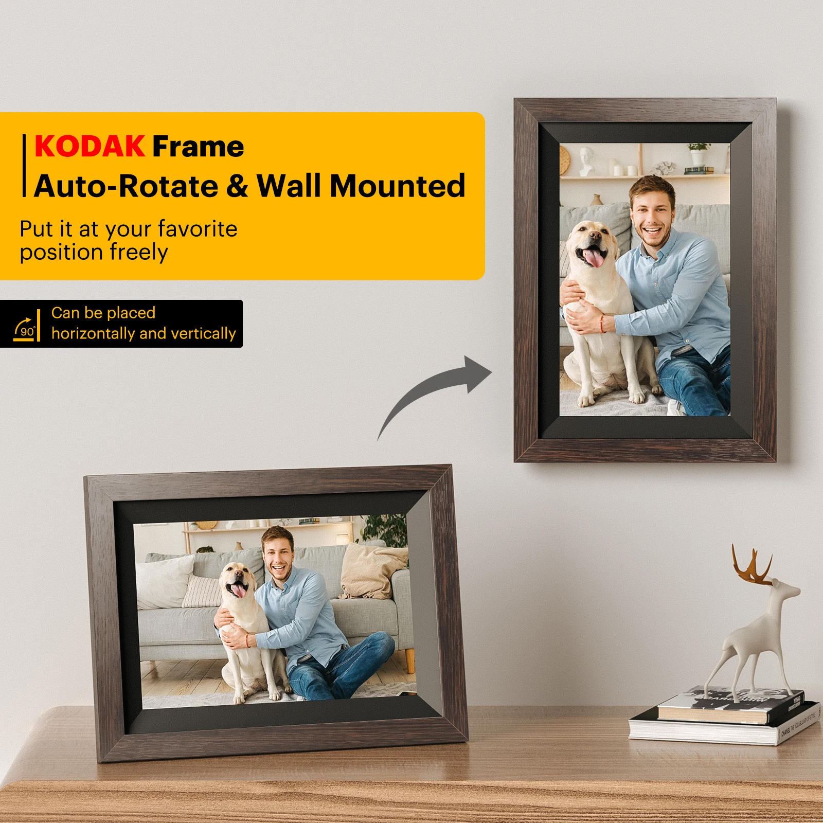 【1 Year Warranty】 Kodak 10 Inch Digital Picture Frame, 800*1280 HD Touch Screen with 16G Memory,Full Function Electronic Album