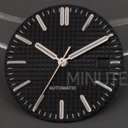 Green Luminous Watch Dial with Hands for Royal Oak Case - Black, Blue, Rose Gold Options (Black)