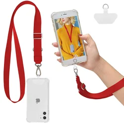 Women's Anti - Fall Mobile Phone Crossbody Bag with Wristband and Strap - Polyester / Nylon (Red)