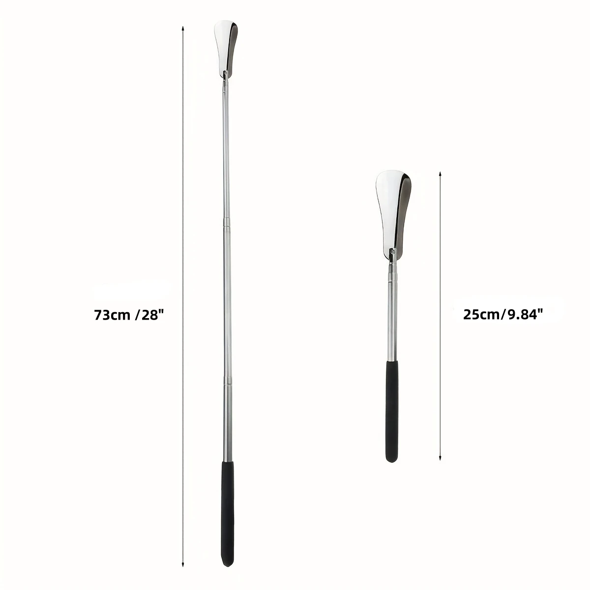 Durable Stainless Steel Shoehorn Long Handle Flexible Adjustable length