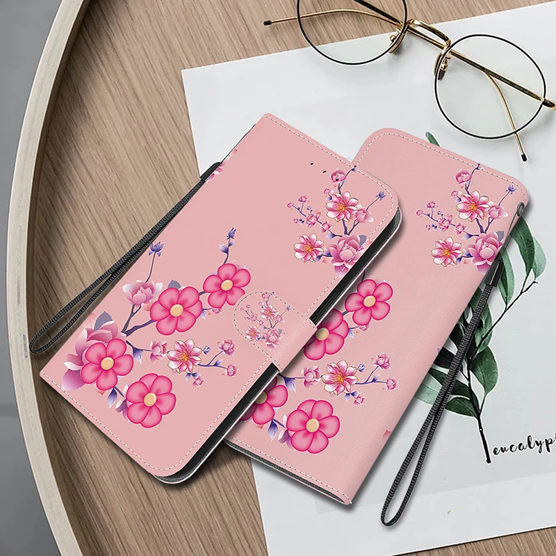 Elegant Stand Flip Wallet Case with Artistic Patterns