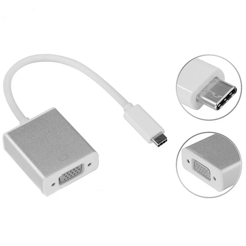Full HD 1080P Type C USB to VGA Cable Adapter for MacBook Pro/Air Chromebook XPS13 15 950XL vga cable adapter,hdmi to vga adapter cable,usb video converter