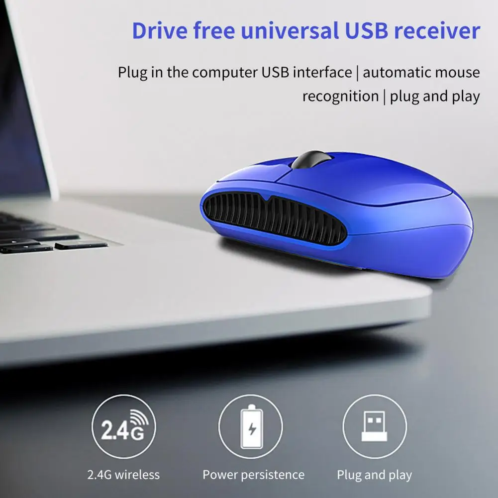 

Wireless Mouse Symmetrical Design Adjustable ABS 1600DPI 2.4G Computer Gaming Mouse for Laptop