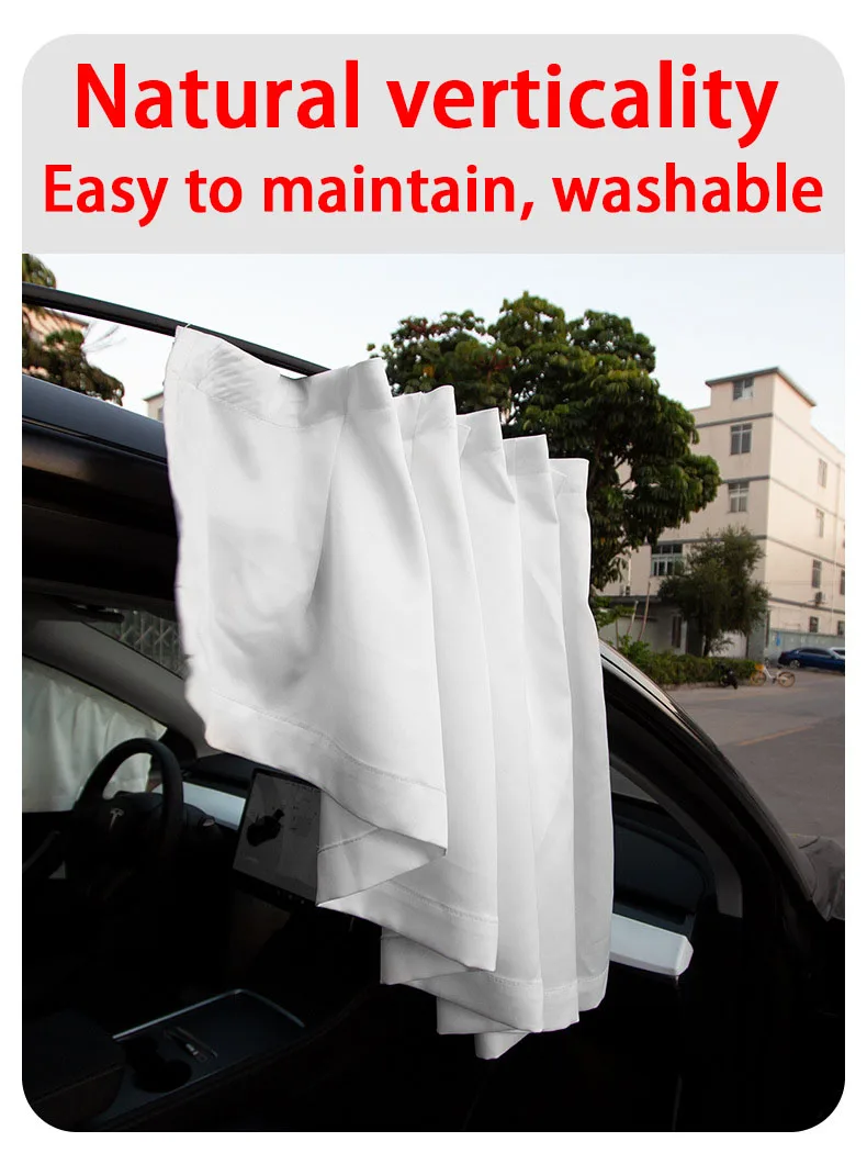 For Tesla Model Y 2020-2025 ice crystals Side Window Privacy Trim Sunshade Car F