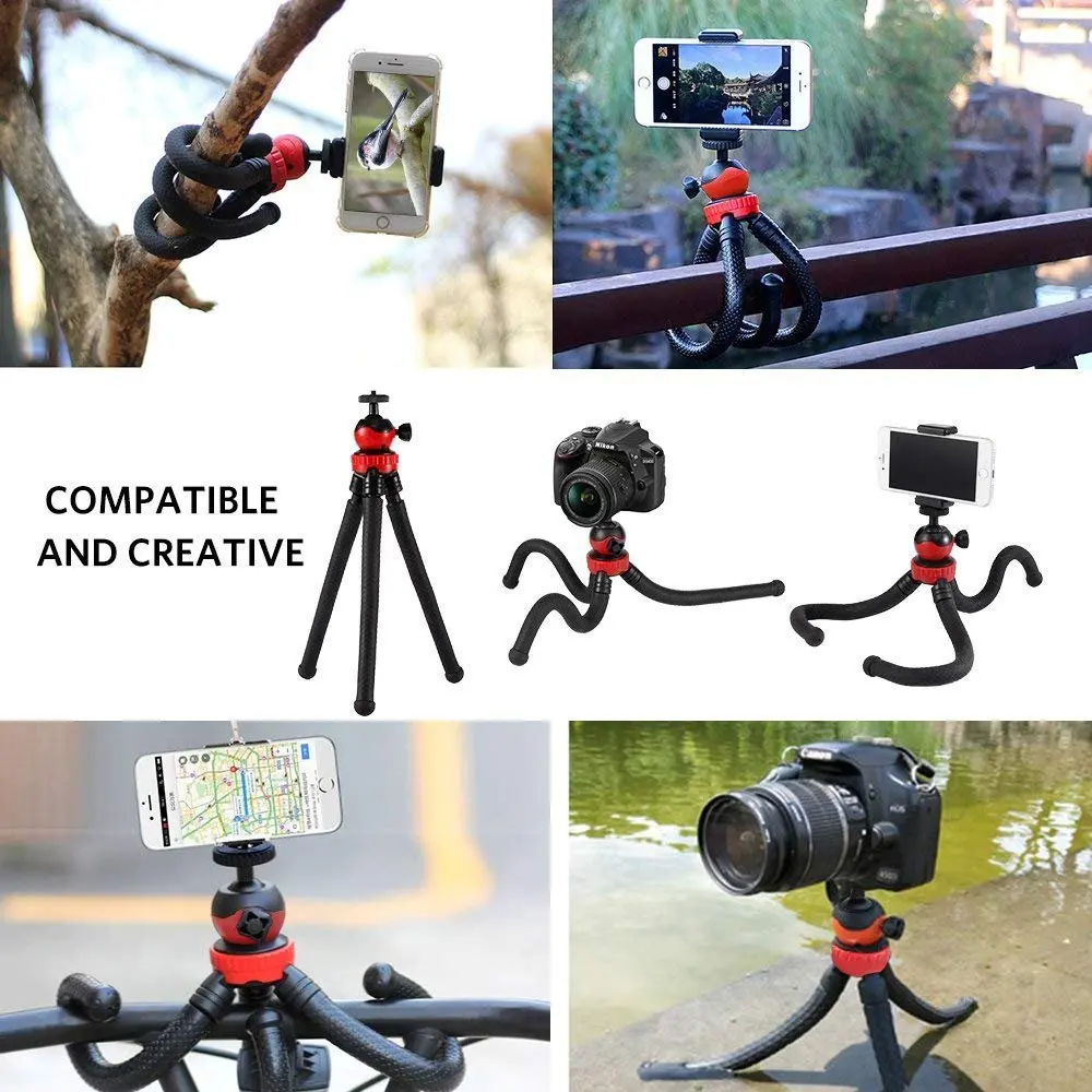 Portable Desktop Tripod Flexible Octopus Travel Mobile Phone Tripod Bracket Monopod Selfie Stick for iPhone DSLR Camera Gopro 12