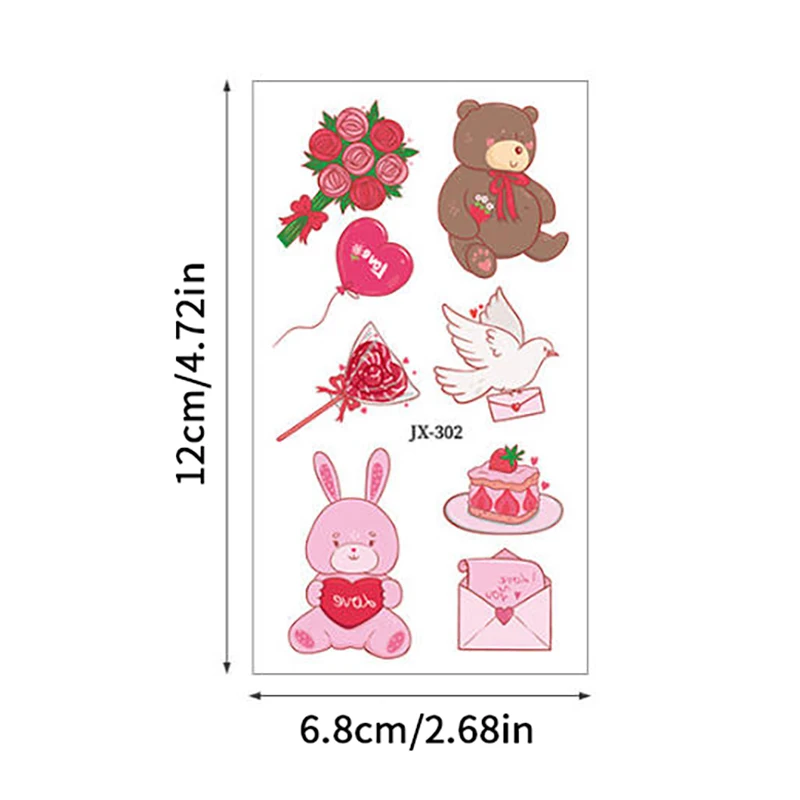 10 Sheets Valentine's Day Temporary Tattoos, Valentines Party Supplies Favors Goodie Bag Stuffers,Galentines Day