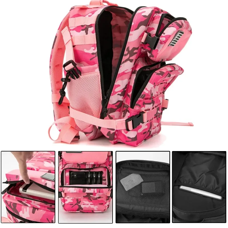 25L/45L Tactical Backpack for Men and Women Outdoor Bag for Fitness GYM Hiking Survival Rucksack Witch Bottle Holder gym