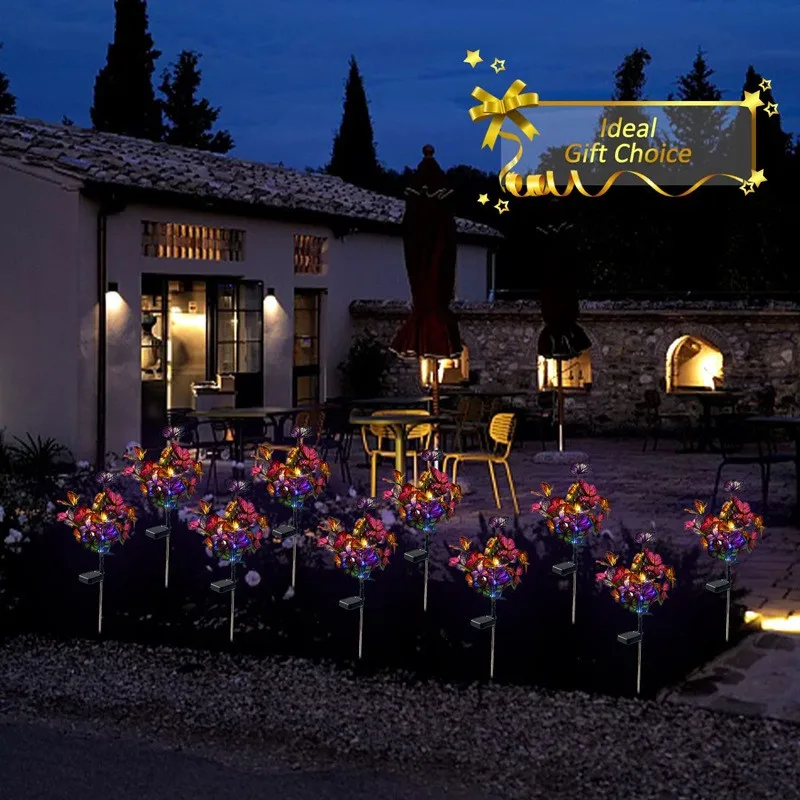 Outdoor Solar Light Garden Butterfly Light,Upgrated Solar Stake Light with Four Color LED Butterflies for Party/Yard Decoration