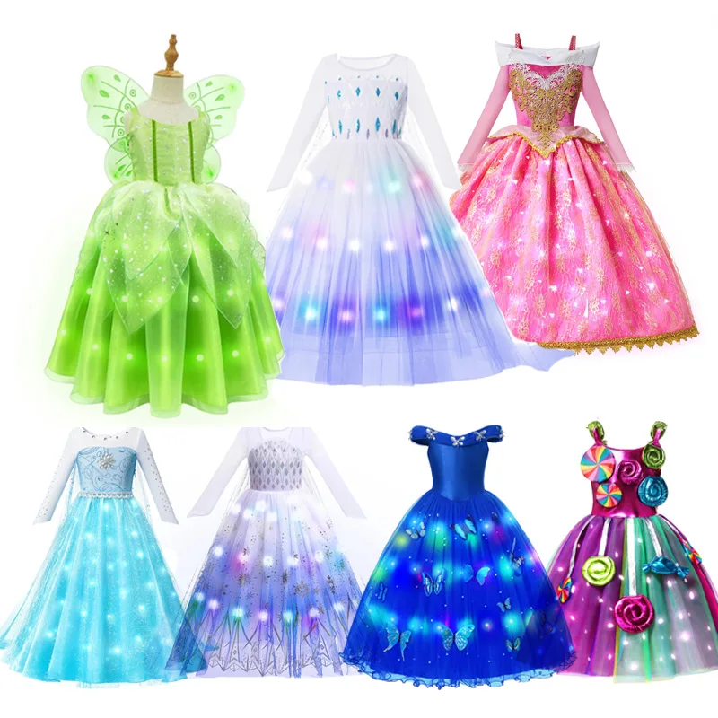 thumbnail image 2 of Vestido de princesa con luz LED para niña, ropa de fiesta de piruleta, disfraz de Cosplay de Prium, vestido de Año Nuevo de 2 a 10 años, 2023, 2 of 5