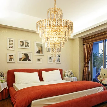 Elegant Crystal Chandelier Modern Droplet Ceiling Lamp Pendant Lighting Fixture Luxury Waterfall Hanging Chandelier 4