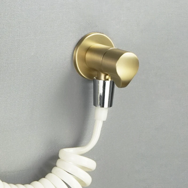 Brass Faucet Valve Wall Mounted Socket External Thread G1/2 "Black Faucet Shower Brass Angle Valve Bathtub Bathroom Accessories