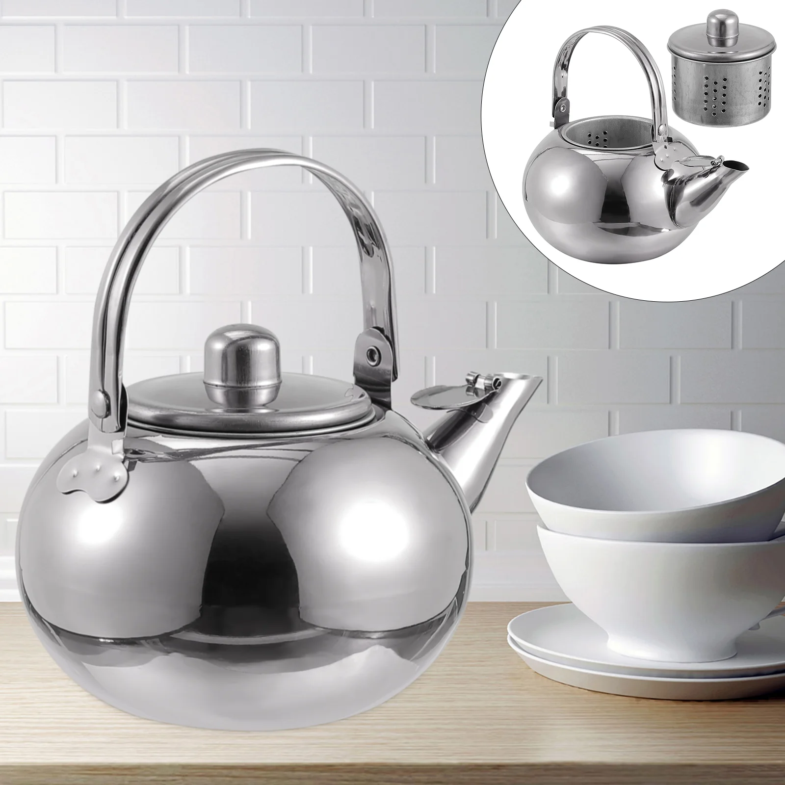 Thicken Stainless Steel Tea Kettle Large Capacity Teapot with Filter Screen For gas stove Home-appliance Tourist whistling teapot