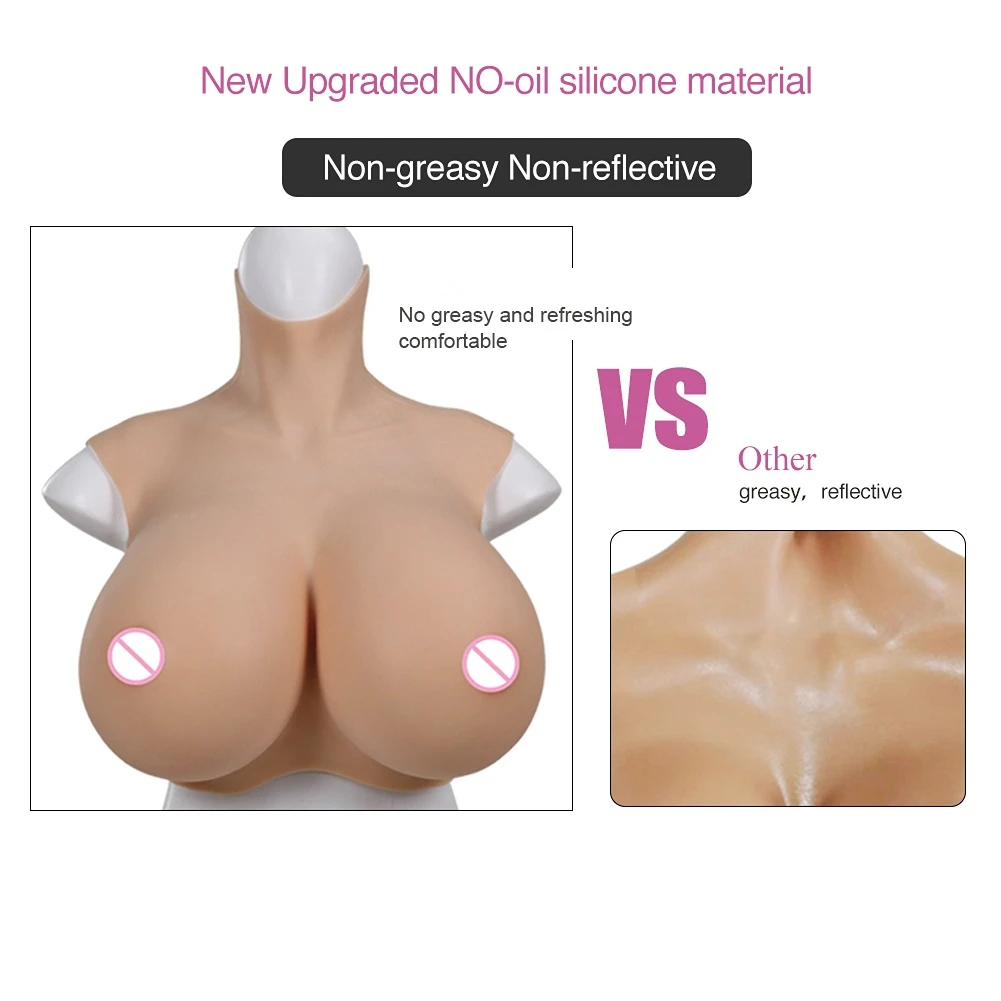 Sissy Transgender Tits Artificial Chest Imitation Shemale Crossdresser Bodysuit Silicone Fake Breasts False Boob Toys For Adults
