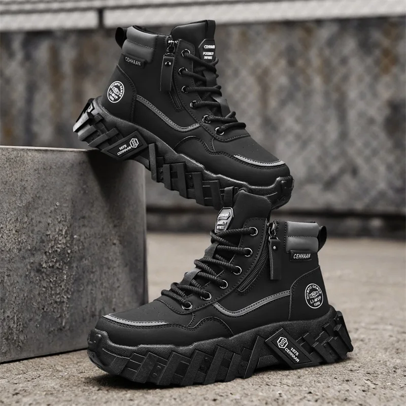 Botines altos de hombre para invierno con forro casuales_voghion.com