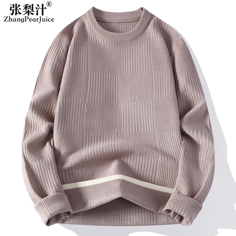

Spring Autumn New Men Round Neck Stitch Loose Sweater Men's Casual Loose Pullovers Sweaters Long Sleeve Male Coat Pull Homme