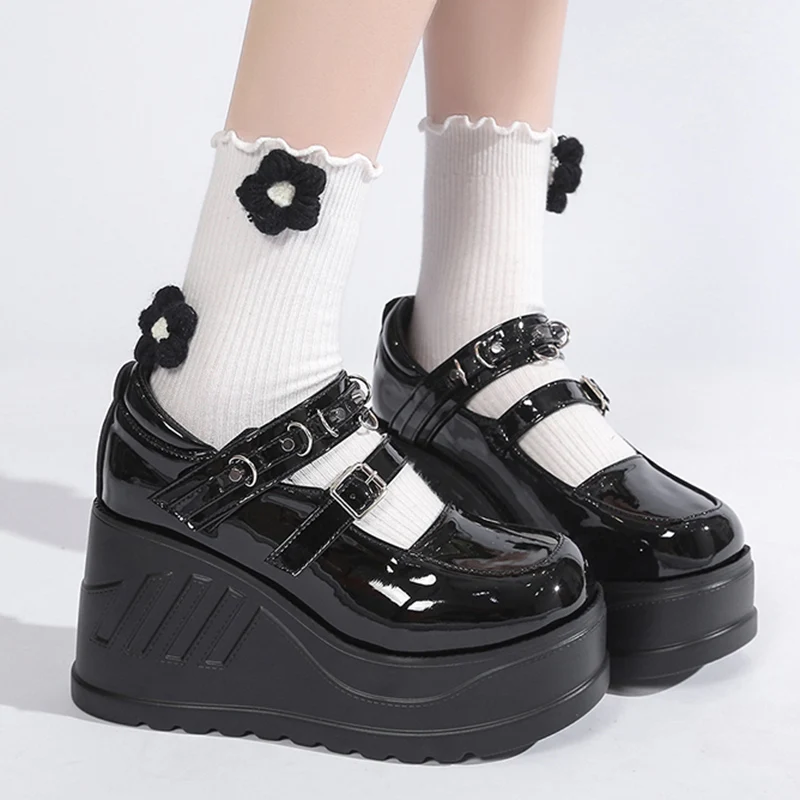 

Туфли женские на высоком каблуке, стильная обувь в стиле панк, Мэри Джейн, на массивной платформе, индивидуальный дизайн, Ретро стиль, колледжи для девушек