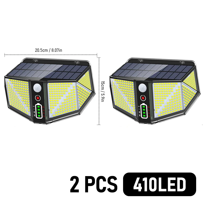 solar panel lights 410 LED Super Bright Outdoor Solar Lamp 3 Modes Motion Sensor Human Induction Garden Light 3000mAh Waterproof Yard Wall Lights bright solar lights Solar Lamps