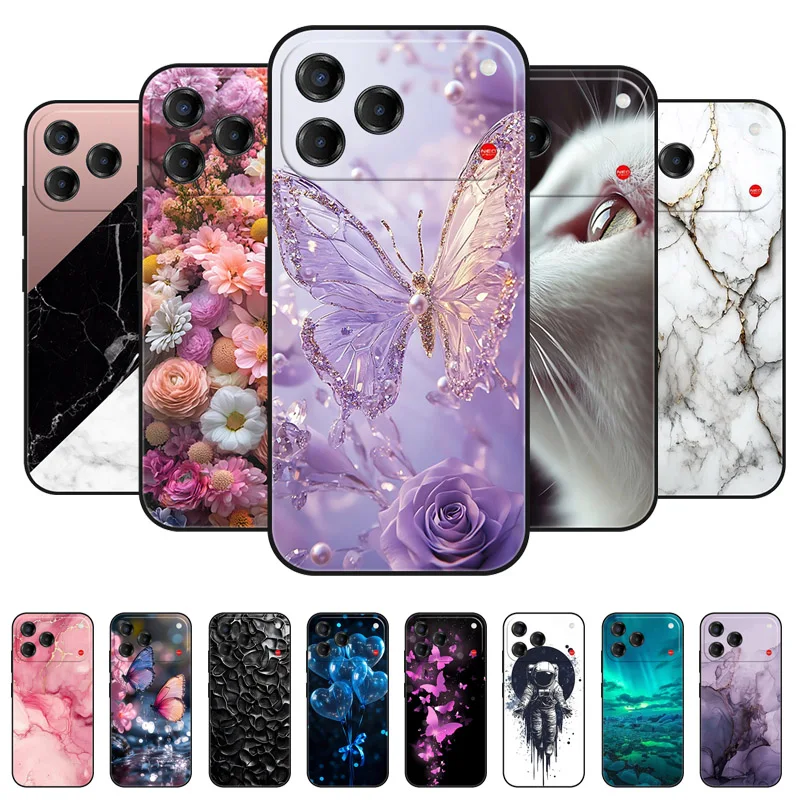 Marble Painted Soft Matte Silicone Back Cover - Elegant Design Case