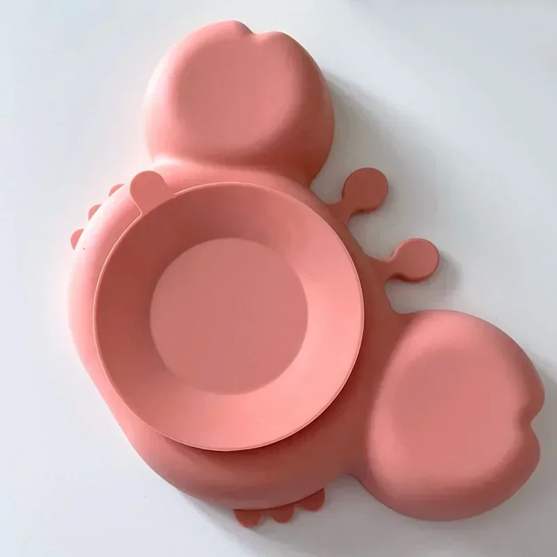 Baby Bowls Plates Spoons Silicone Suction Feeding Food Tableware BPA Free Non-Slip Baby Dishes Crab Food Feeding Bowl for Kids silicone meal set silicone feeding set baby tableware set children feeding tray