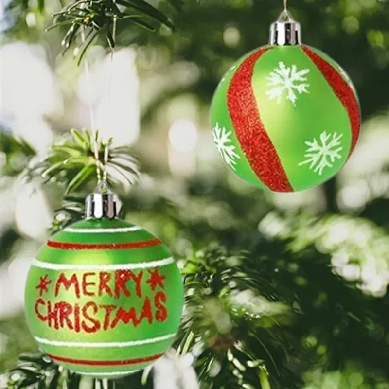 Christmas Tree Balls Ornaments Holiday Decor Glitter Ball Ornaments For Christmas Tree Wall Hanging Decoration 12Pcs/set