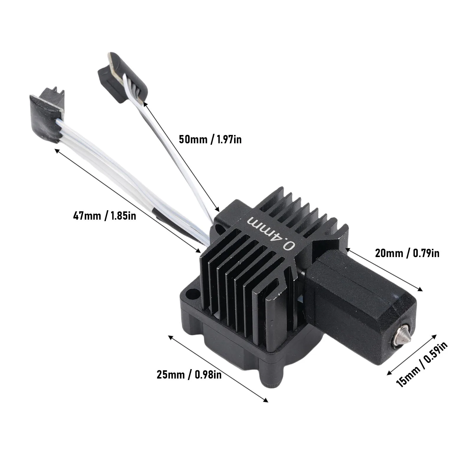 Full Assembly Hardened Steel Hot End Fit for Bambu Lab P1P/P1S 3D Printer with Fan Thermistor Ceramic Heater 0.4mm Nozzle