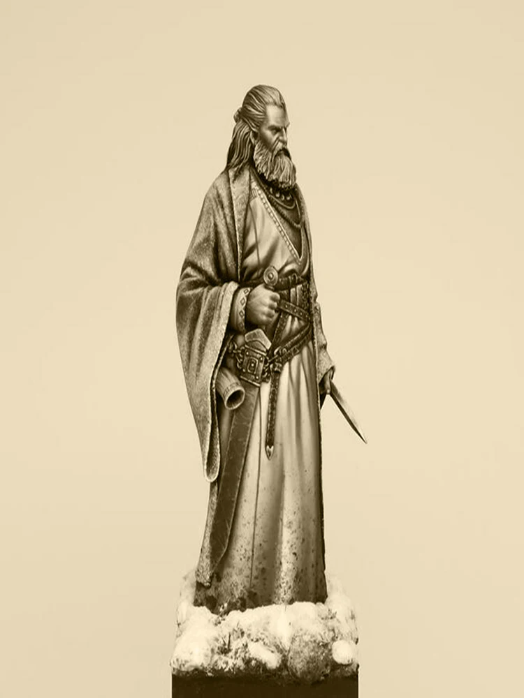 Unmontierter 1/24 alter Soldat Stand Fantasy Harzfigur Miniaturmodellbausätze Unbemalt