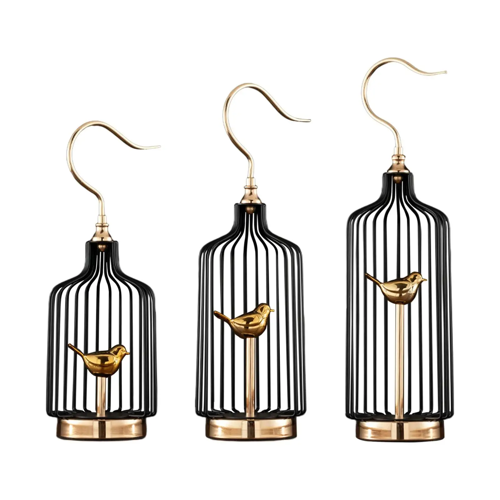 

Bird Cage Decor Collection Miniature Bird Cage Statue Indoor Birdcage Figurine for Home Cabinet Fireplace Living Room Bedroom
