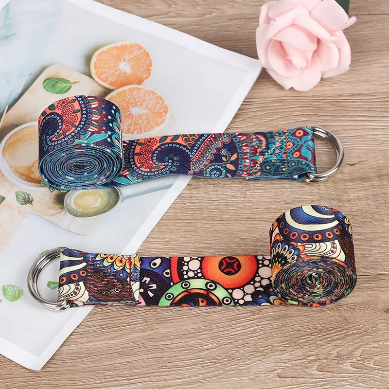 Yoga Strap Fitness Rope Colored Printed Adjustable Belt Washable fitness accessories