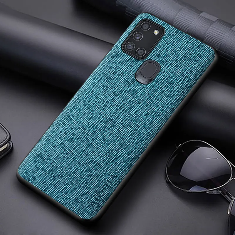 Case for Samsung galaxy A21S A21 coque Concise cross pattern Pu Leather soft TPU&Hard PC phone cover for samsung a21s case cute phone cases for samsung  Cases For Samsung