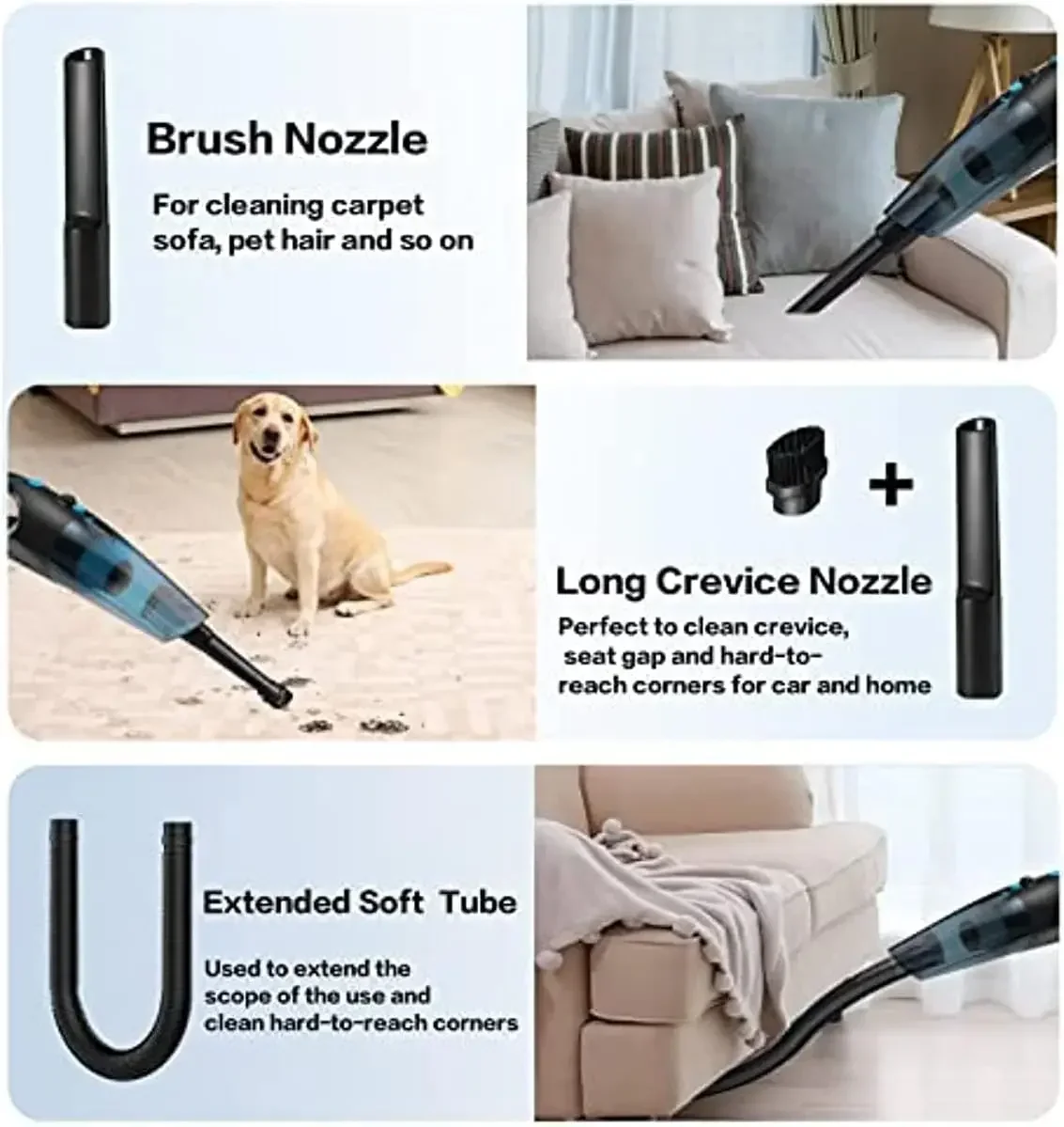 Portable Mini Car Vacuum Cleaner USB Charging
