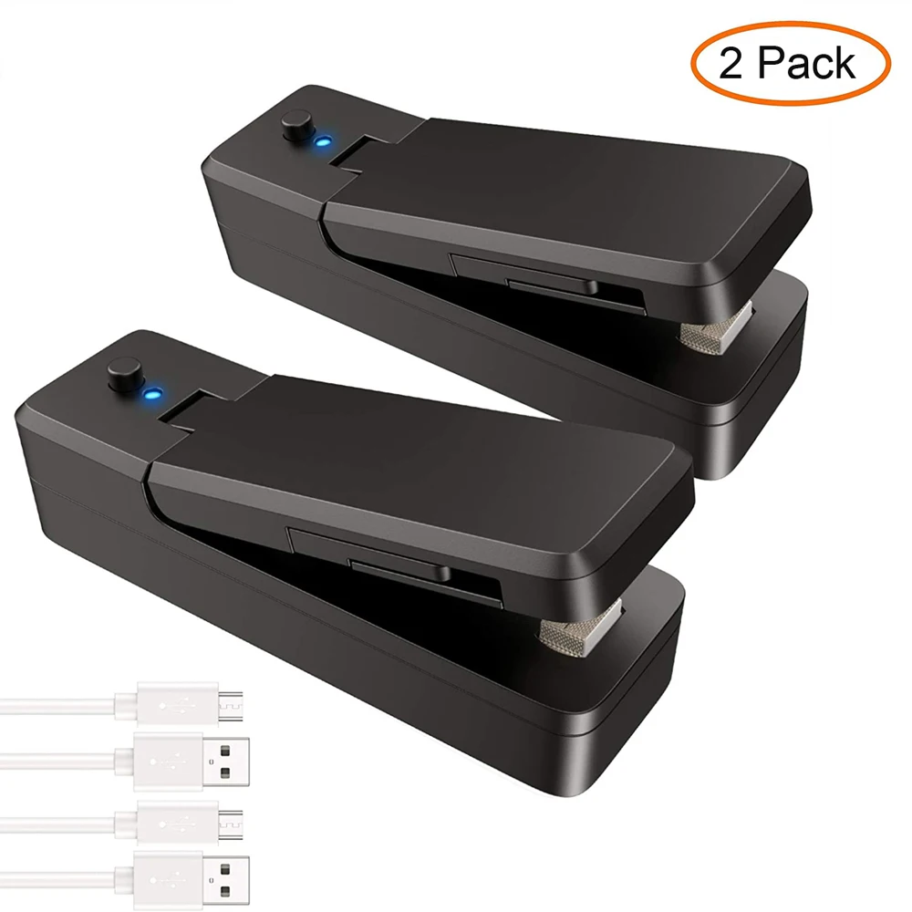 USB Mini Bag Sealer 2-in-1 Portable Heat Sealers Rechargeable Handheld Vacuum Heat Sealers & Cutter for Plastic Bag Storage Food mini sealer plastic bag sealer