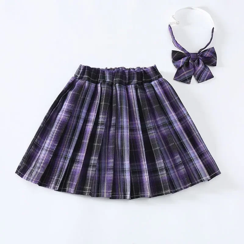 Fashion Girls JK Uniform Skirt Spring And Autumn Plaid Children's Short Skirt Pupils Big Kids Half-length Pleated Clothes
