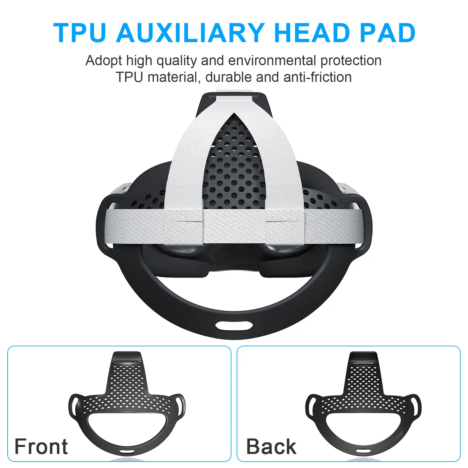 NUHFUFA Head Support Pad Compatible With Quest 3, VR Headset Comfy Head Back Mat For Elite Strap Lightweight And Anti-Skid Enhanced VR Game Accessories(Grey - View #10