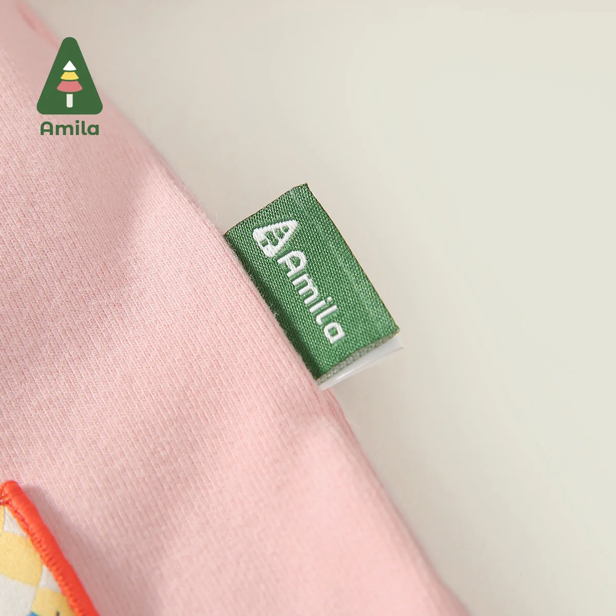 Amila T-shirt For Girls Autumn Fabric Lapel Cat Shaped Bishop Sleeve Cotton Fashion Breathable Children Clothes