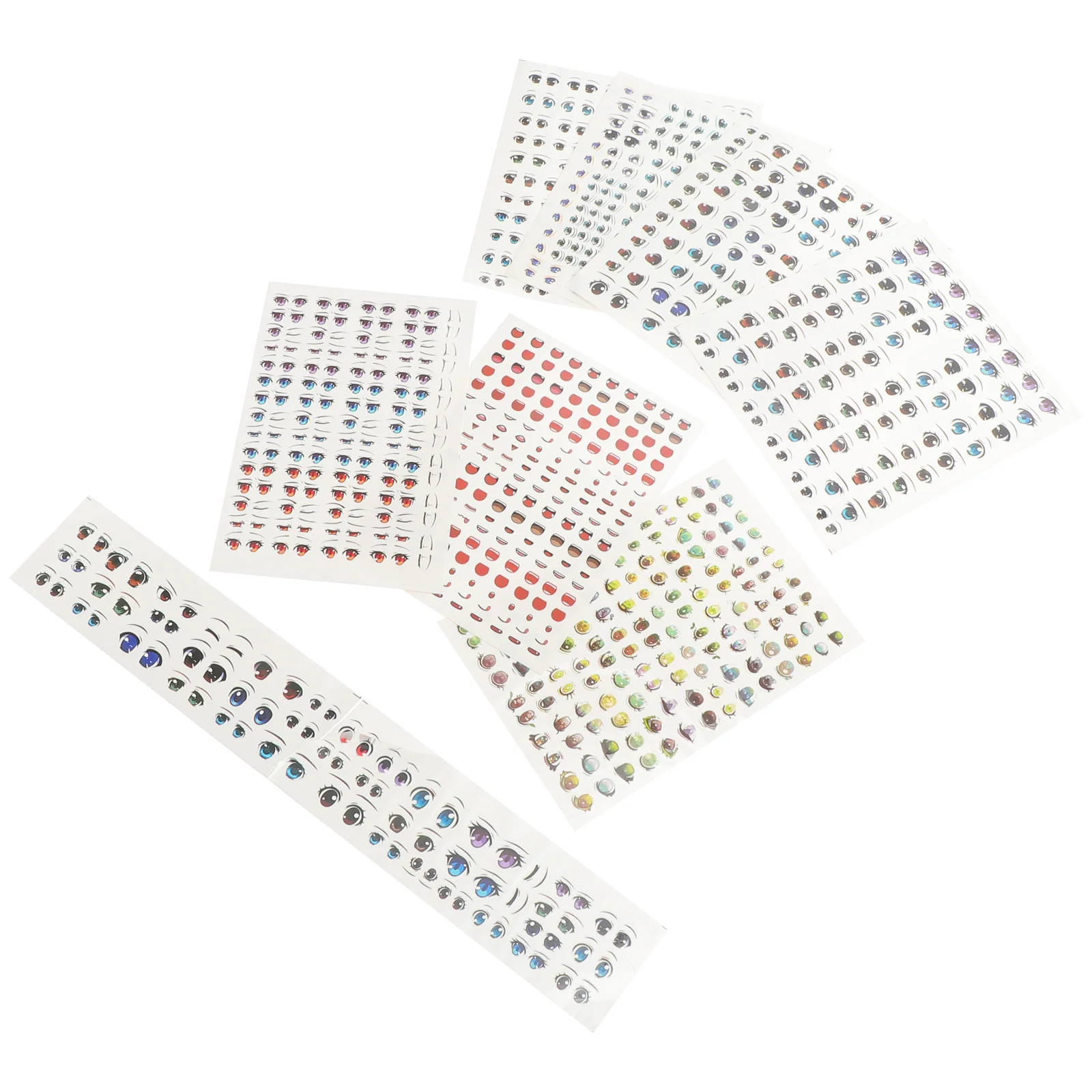 

8 Sheets Black Baby Water Stickers DIY Accessories Figurine Eye Decals Nail Eyes and Eyebrow Shaped Student